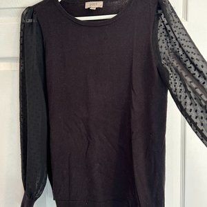 Loft Sheer Sleeve Sweater